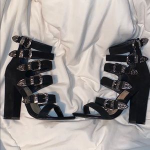 Steve Madden strappy buckle heels